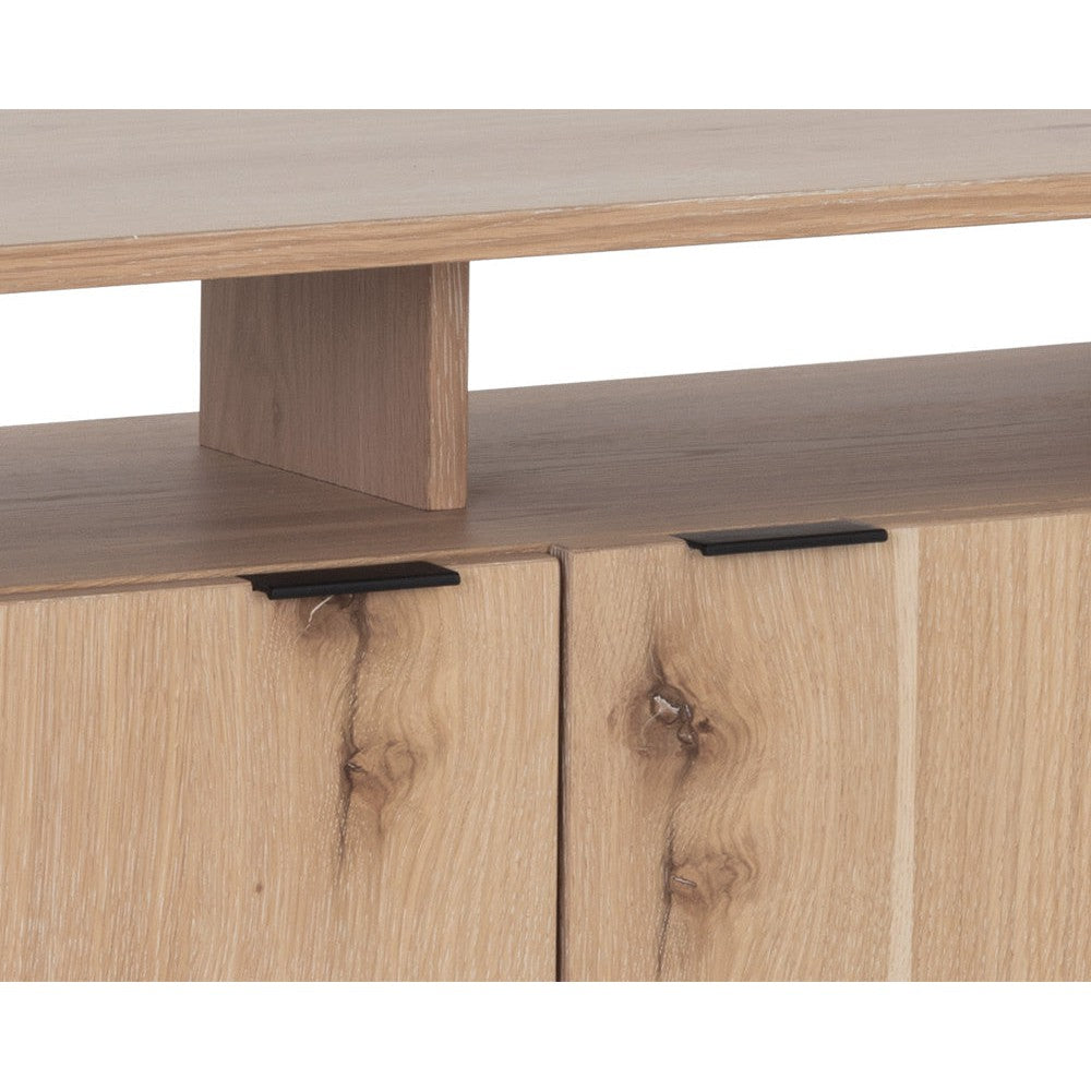 Sunpan Ambrose Modular Media Console And Cabinet - Rustic Oak - Black