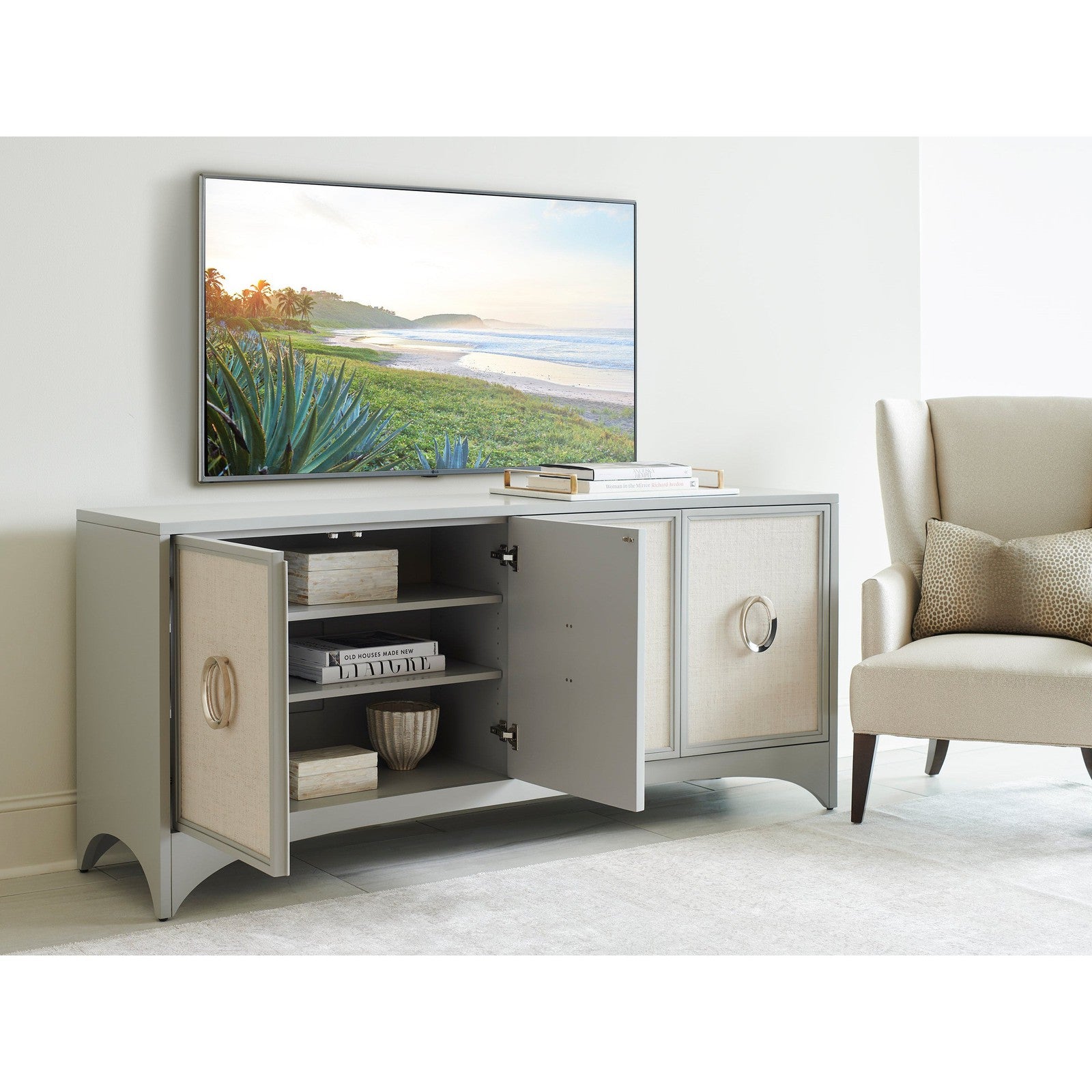 Sligh Studio Designs Newbury Park Raffia Media Console