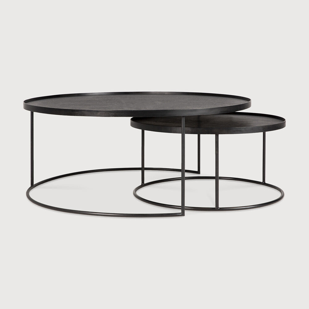 Ethnicraft Tray Round Coffee Table Set