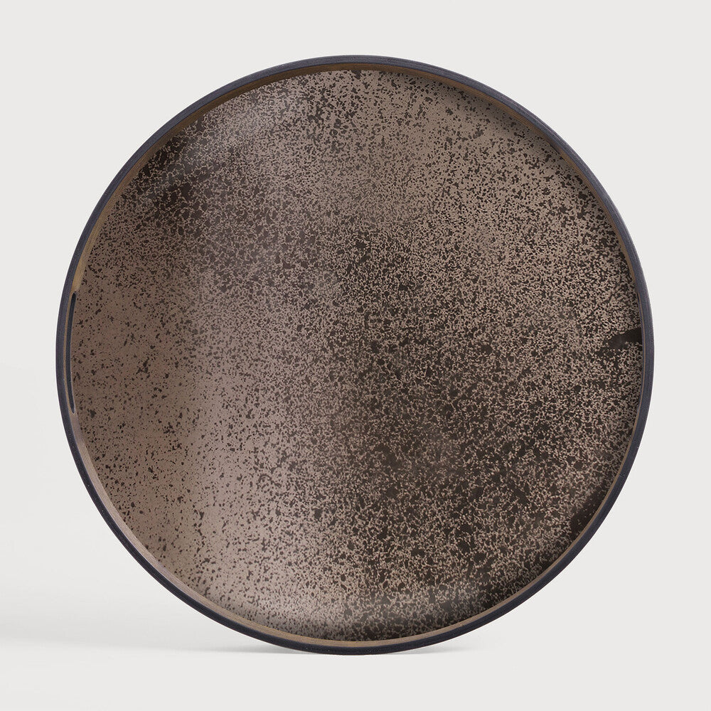 Ethnicraft Aged Round Mirror Tray
