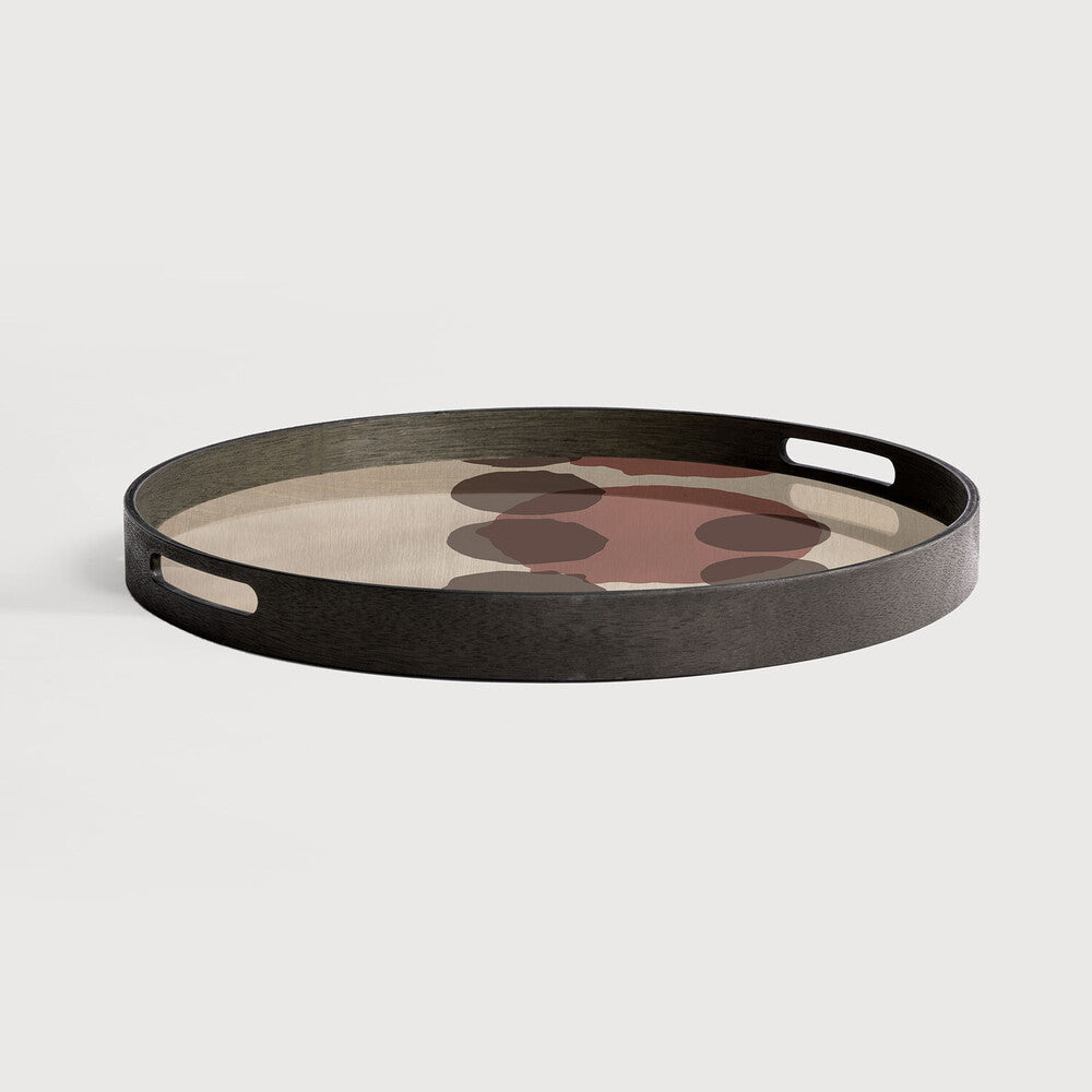 Ethnicraft Layered Dots Round Glass Tray 437