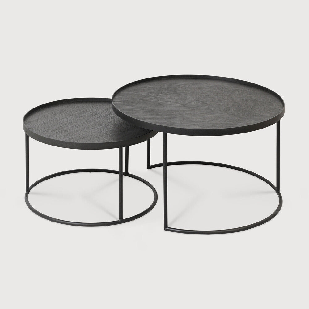 Ethnicraft Tray Round Coffee Table Set