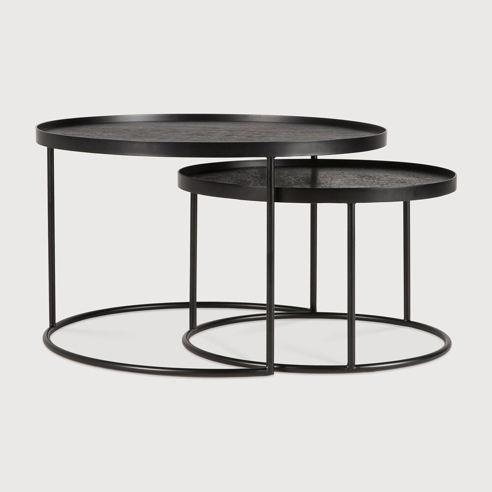 Ethnicraft Tray Round Coffee Table Set