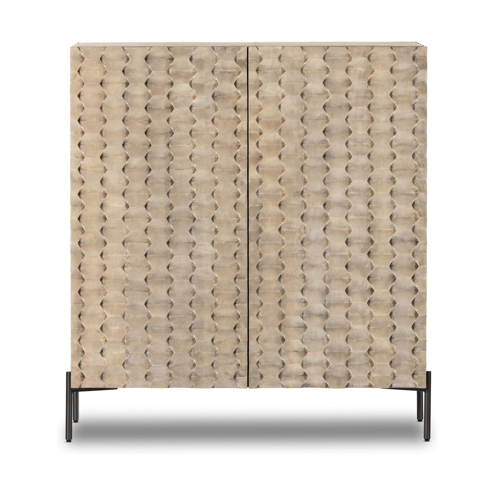 Raffael Bar Cabinet-Carvd Stonewash Grey