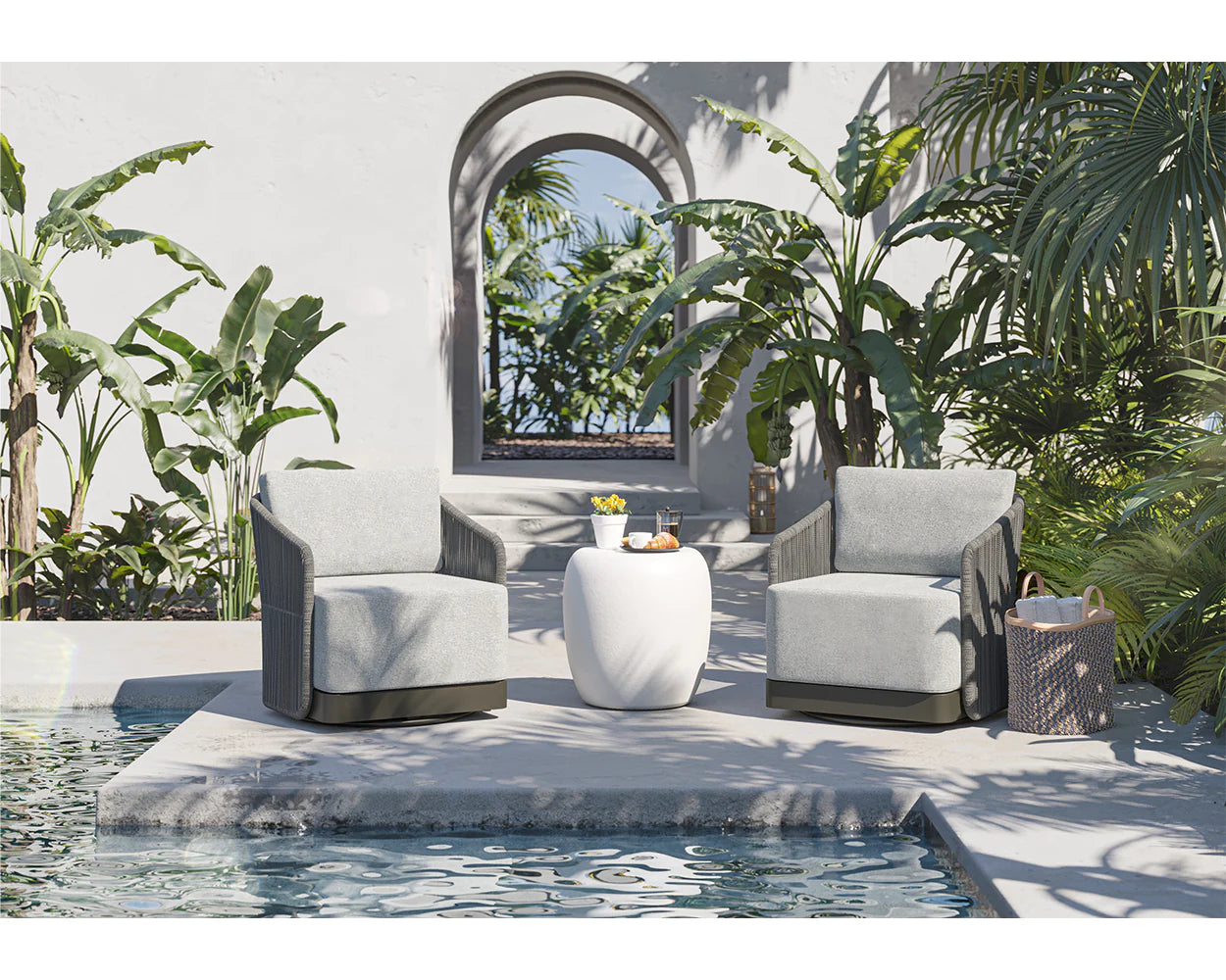 Sunpan Allariz Swivel Armchair