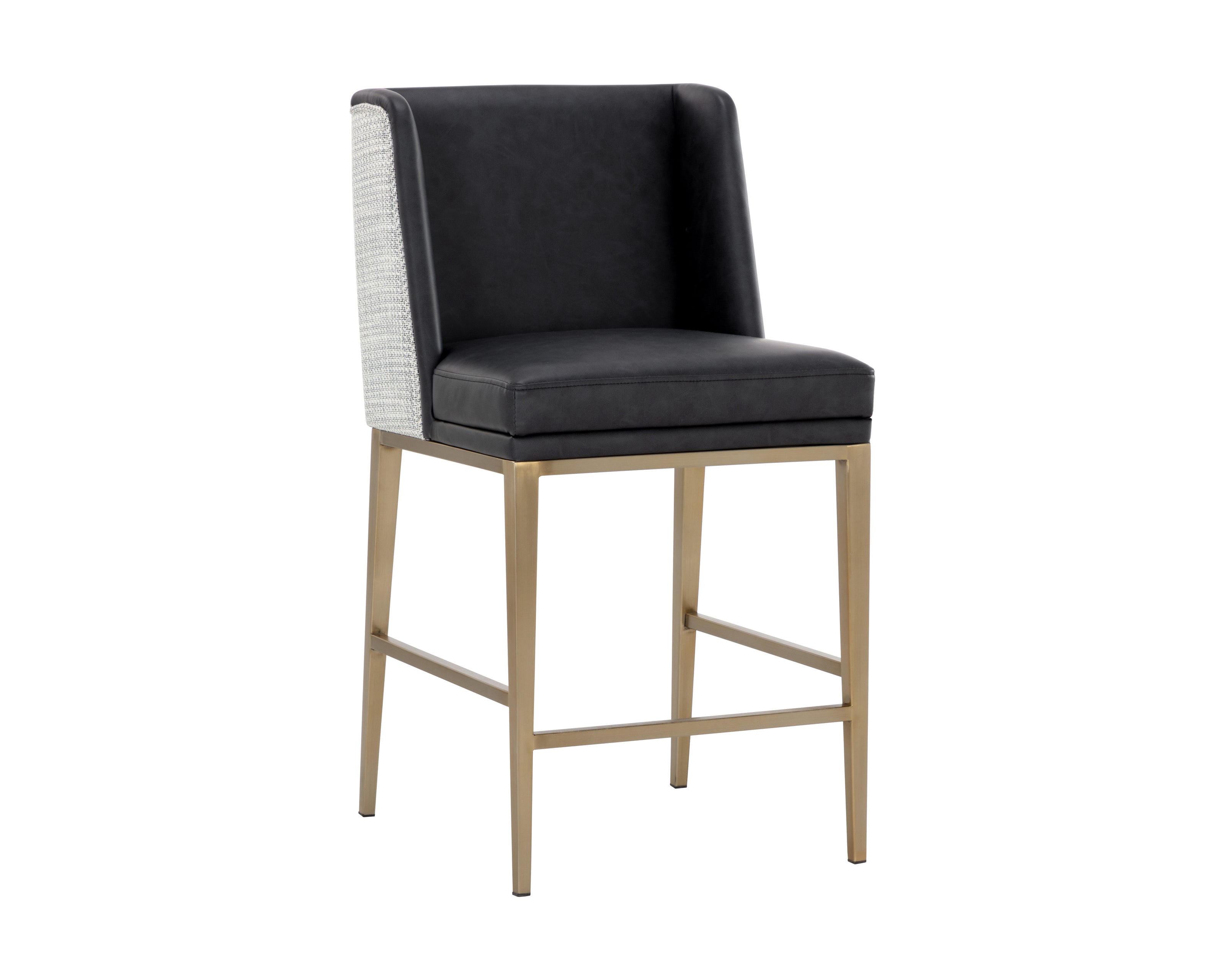 Sunpan Joplin Counter Stool - Cantina Black / Vera White Pepper