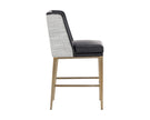Sunpan Joplin Counter Stool - Cantina Black / Vera White Pepper