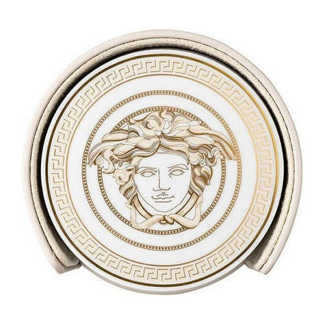 Versace Medusa Gala Porcelain Coaster in Leather Box - Set of 4