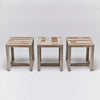 Interlude Home Venice Square Stools - Champagne