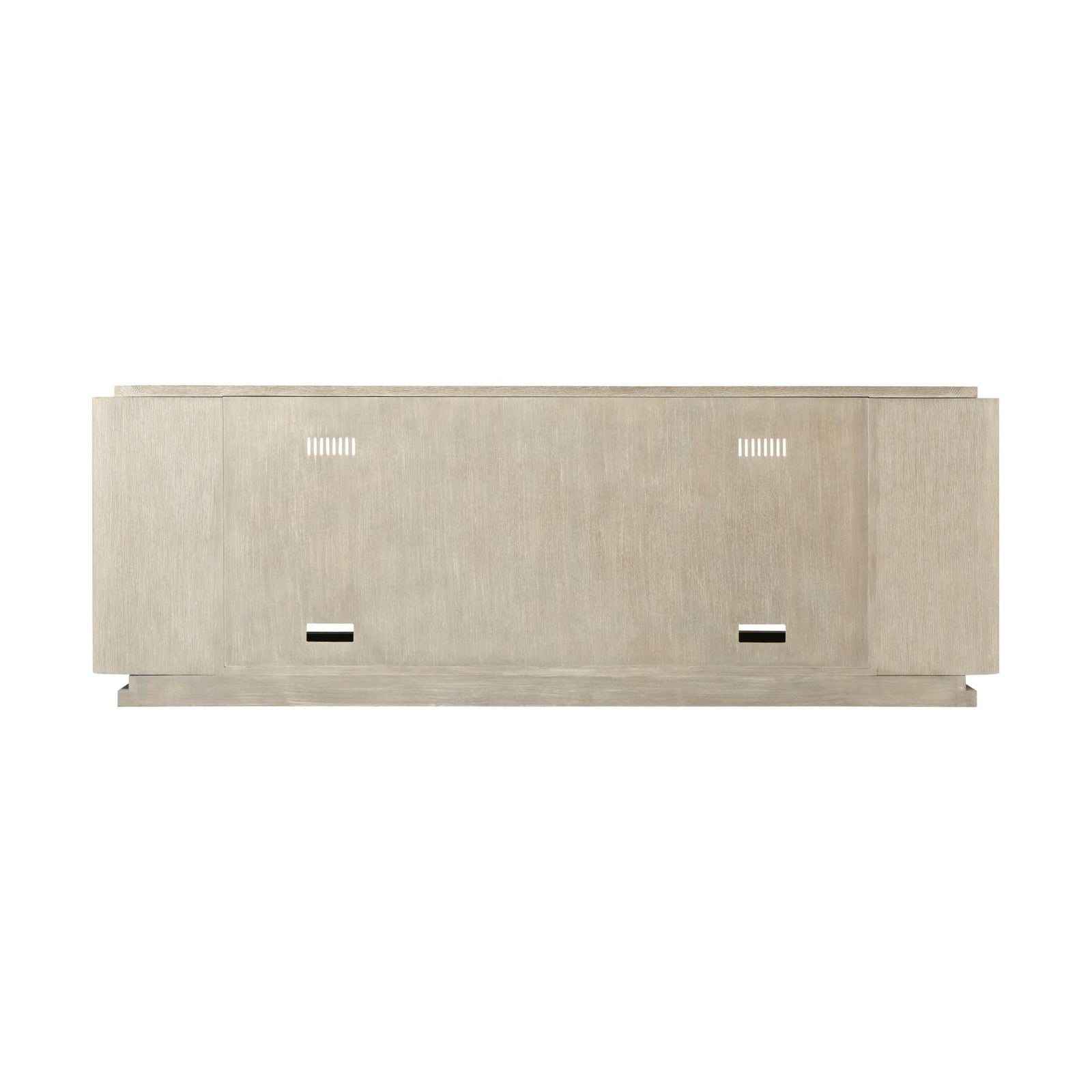 Theodore Alexander Repose Glass Door Media Console With Drawers and Side Storage