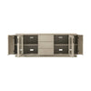 Theodore Alexander Repose Glass Door Media Console With Drawers and Side Storage
