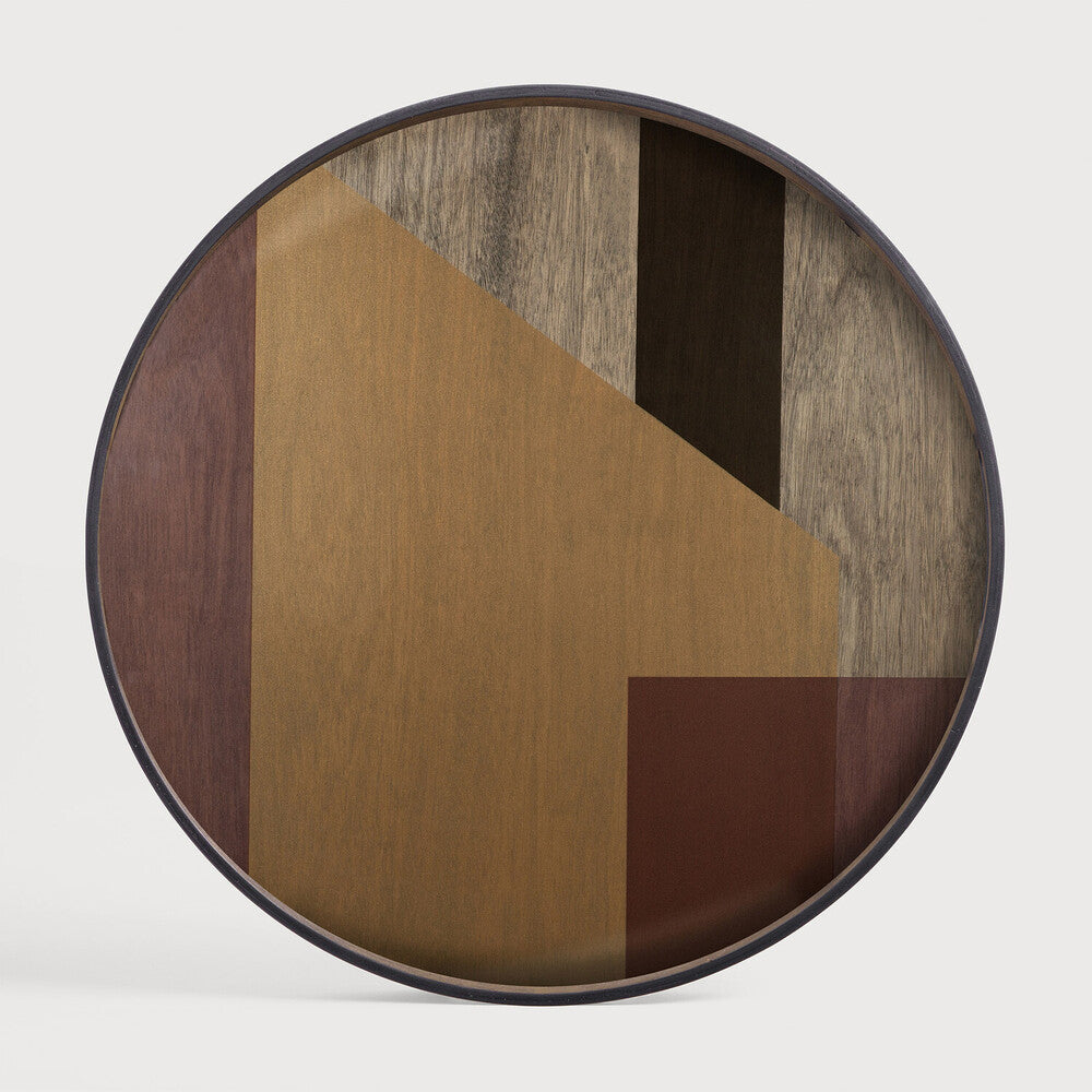Ethnicraft Angle Round Glass Tray 574