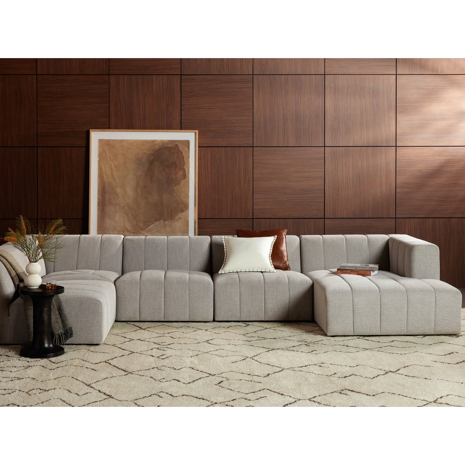 Langham Channeled 5-Piece Sectional Right Chaise