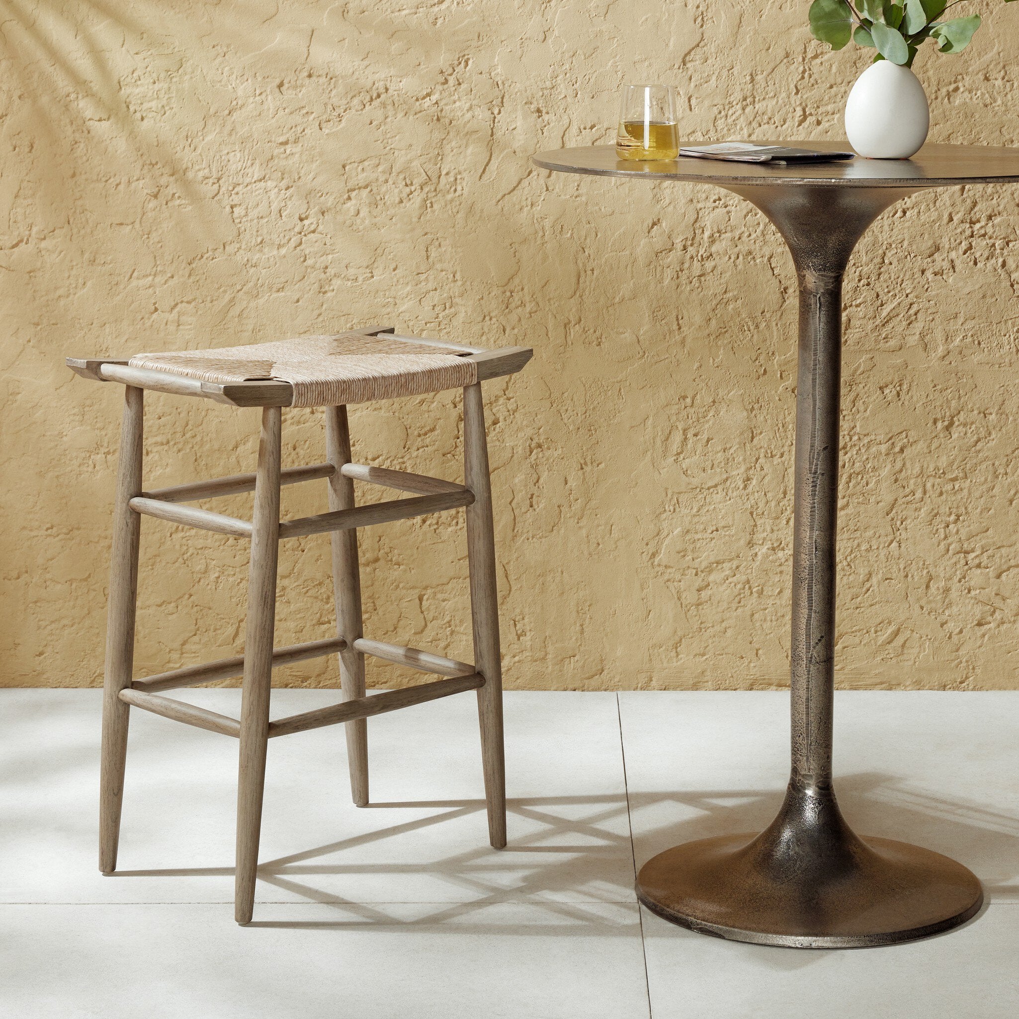 Four Hands Robles Outdoor Dining Stool DSC