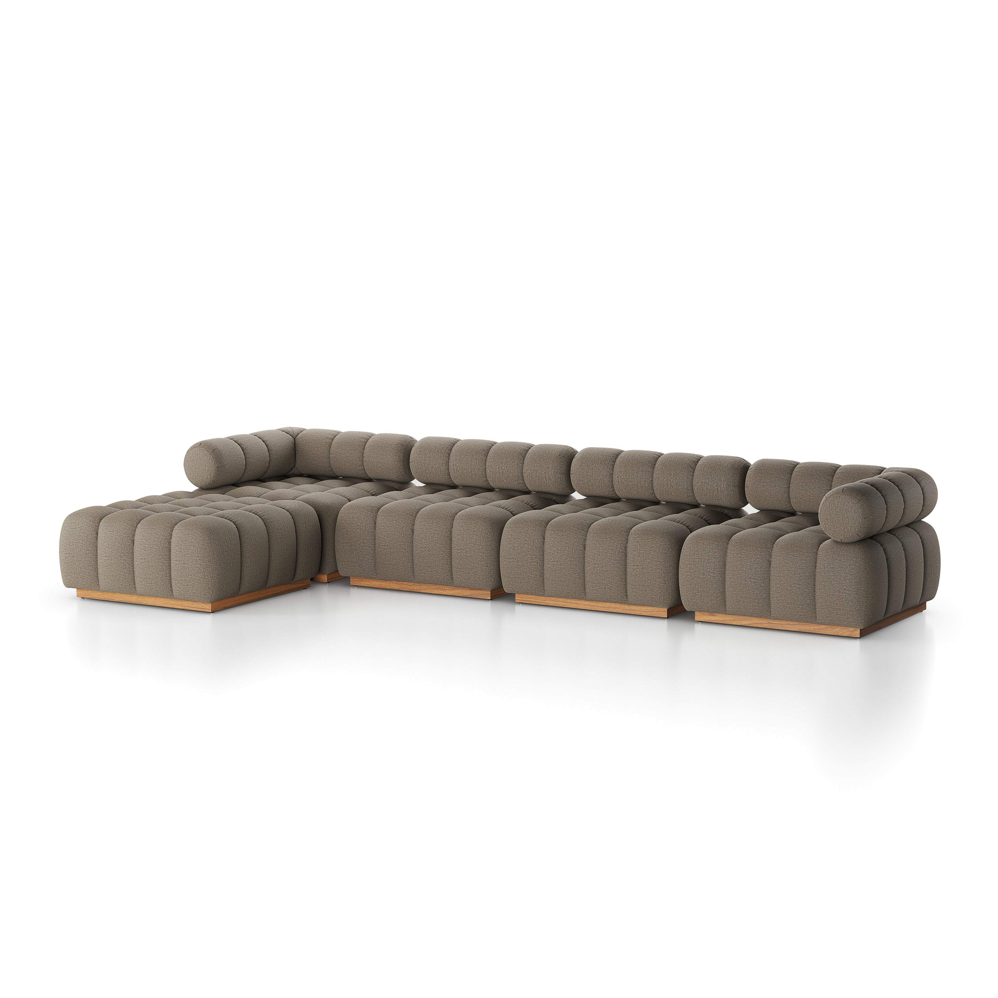 Roma Outdoor 4-Piece Sectional with Ottoman