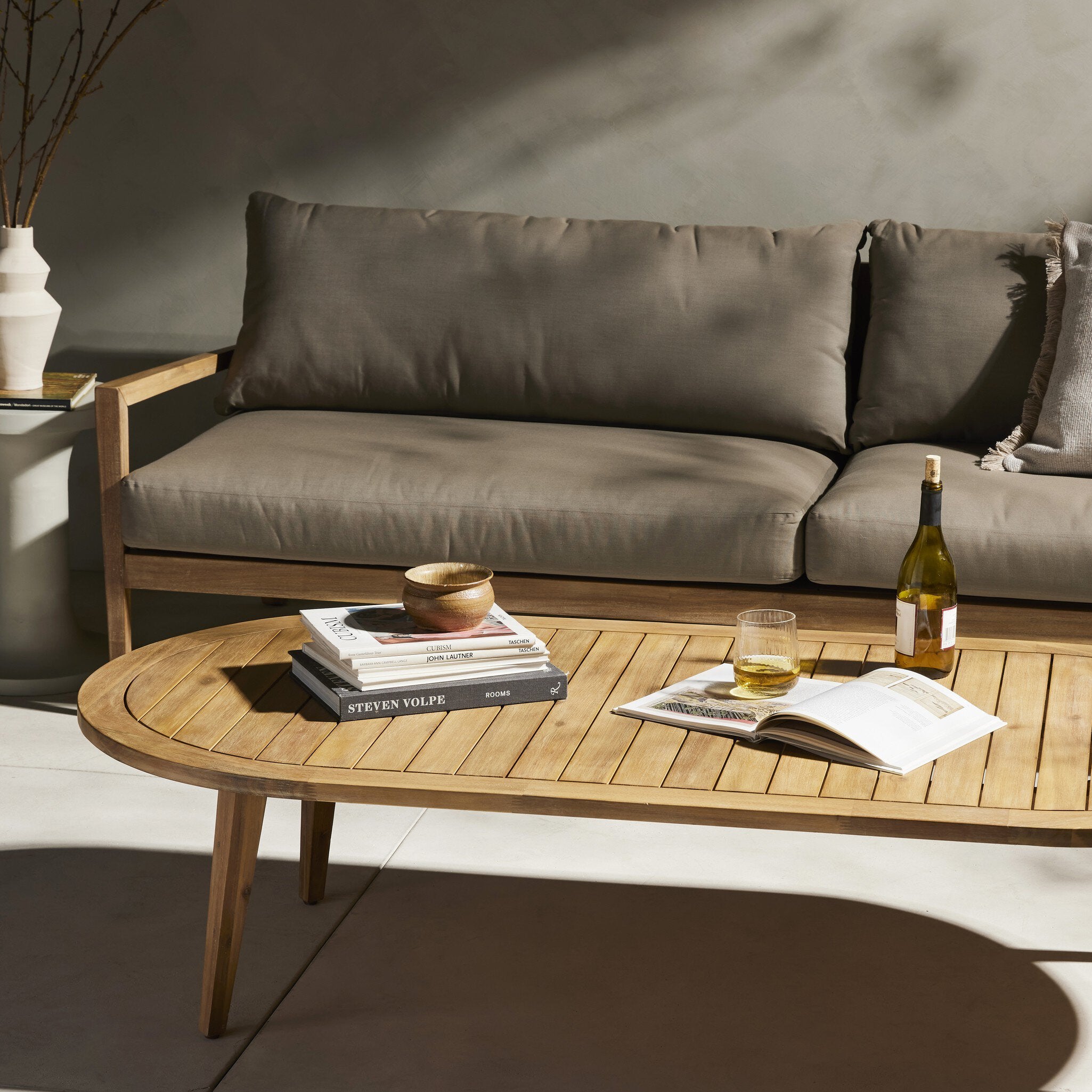 Four Hands Amaya Outdoor Oval Coffee Table DSC