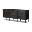 Toulouse 9 Drawer Dresser - Distressed Black