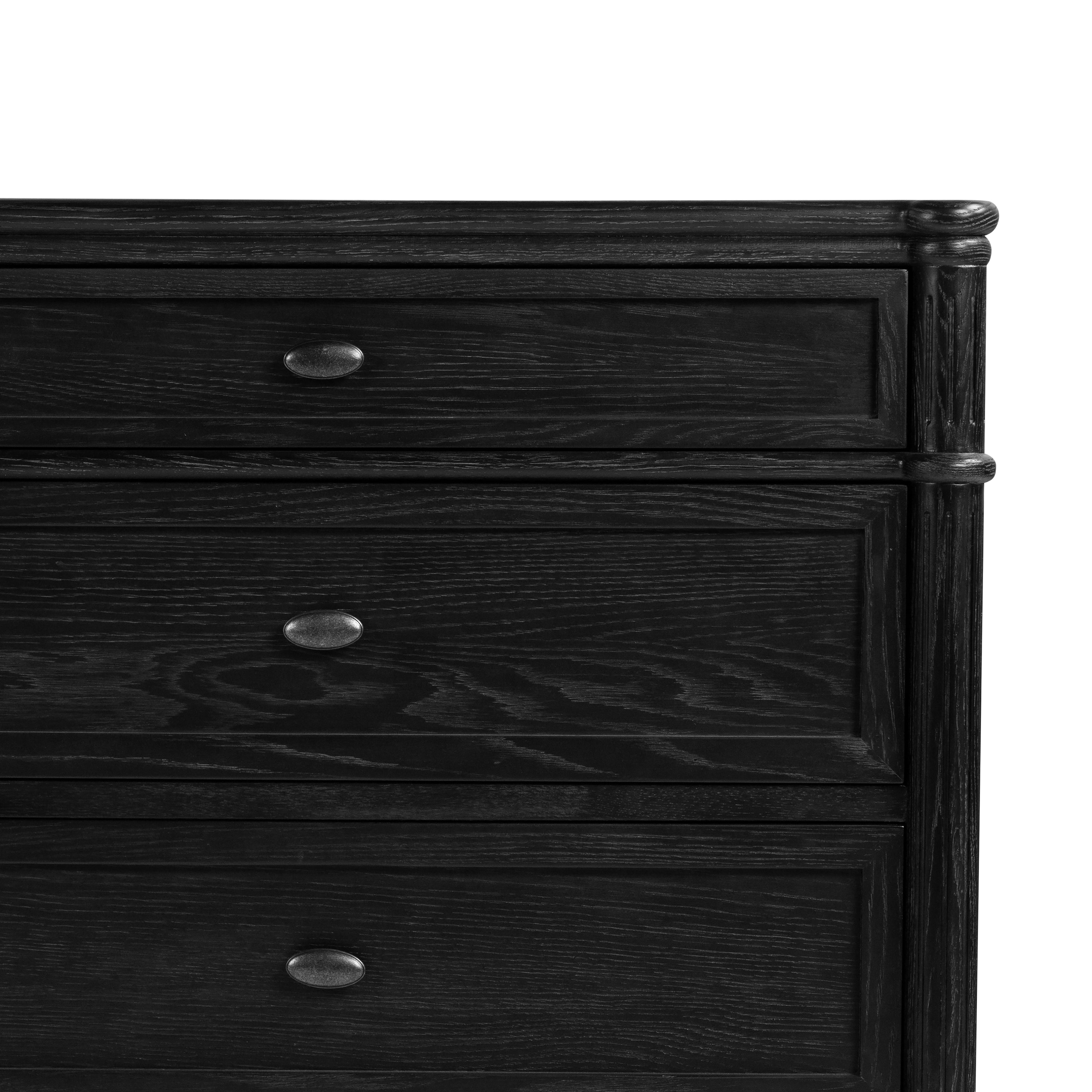 Toulouse 6 Drawer Dresser - Distressed Black