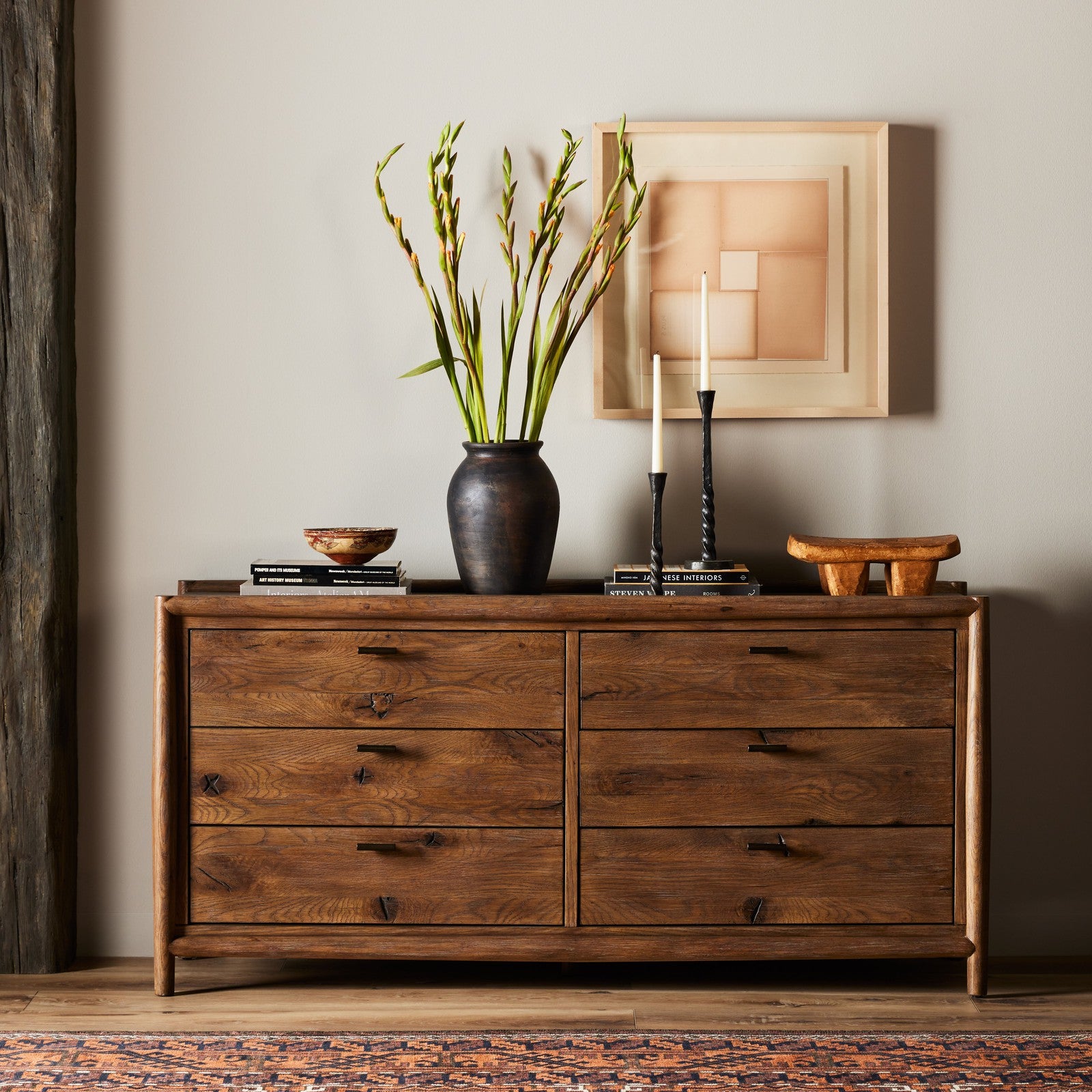 Glenview 6 Drawer Dresser-Weathered Oak