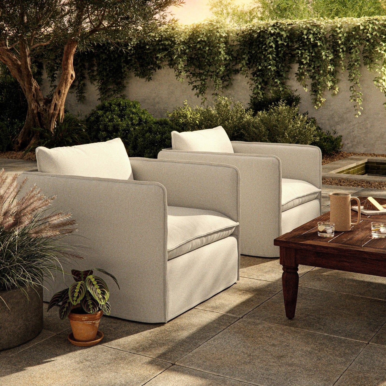 Four Hands Andre Outdoor Swivel Chair
