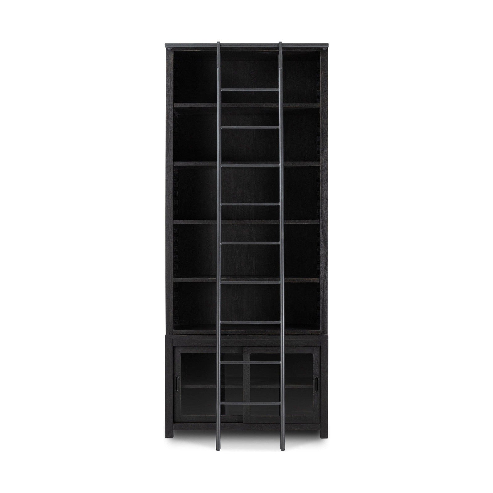 Admont Bookcase And Ladder-Worn Blk
