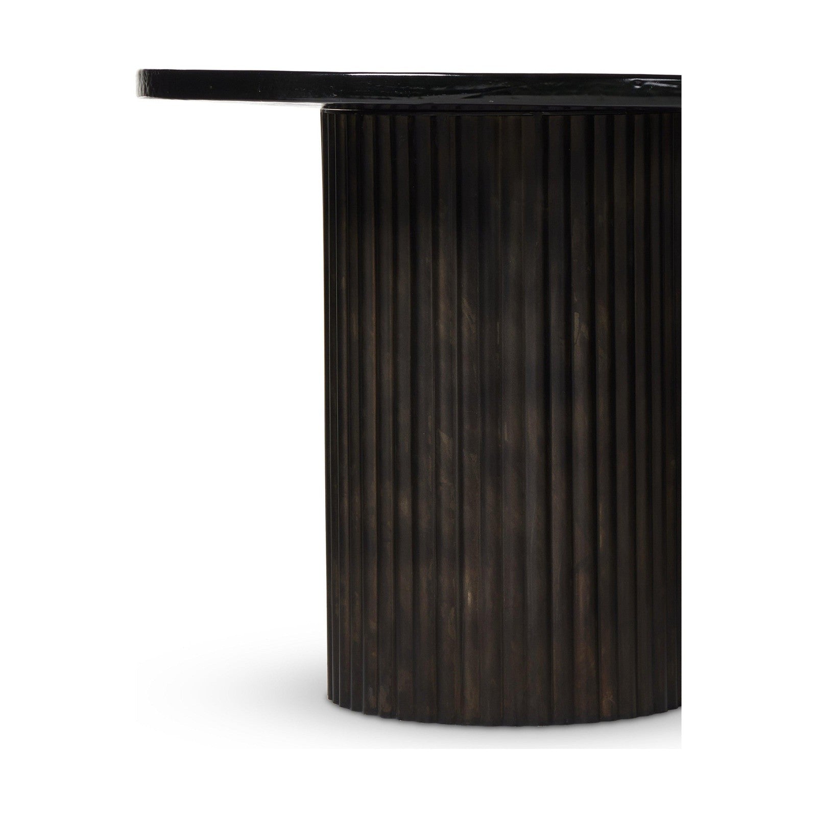 Ruben End Table-Smoked Black Cast Glass