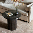 Ruben End Table-Smoked Black Cast Glass