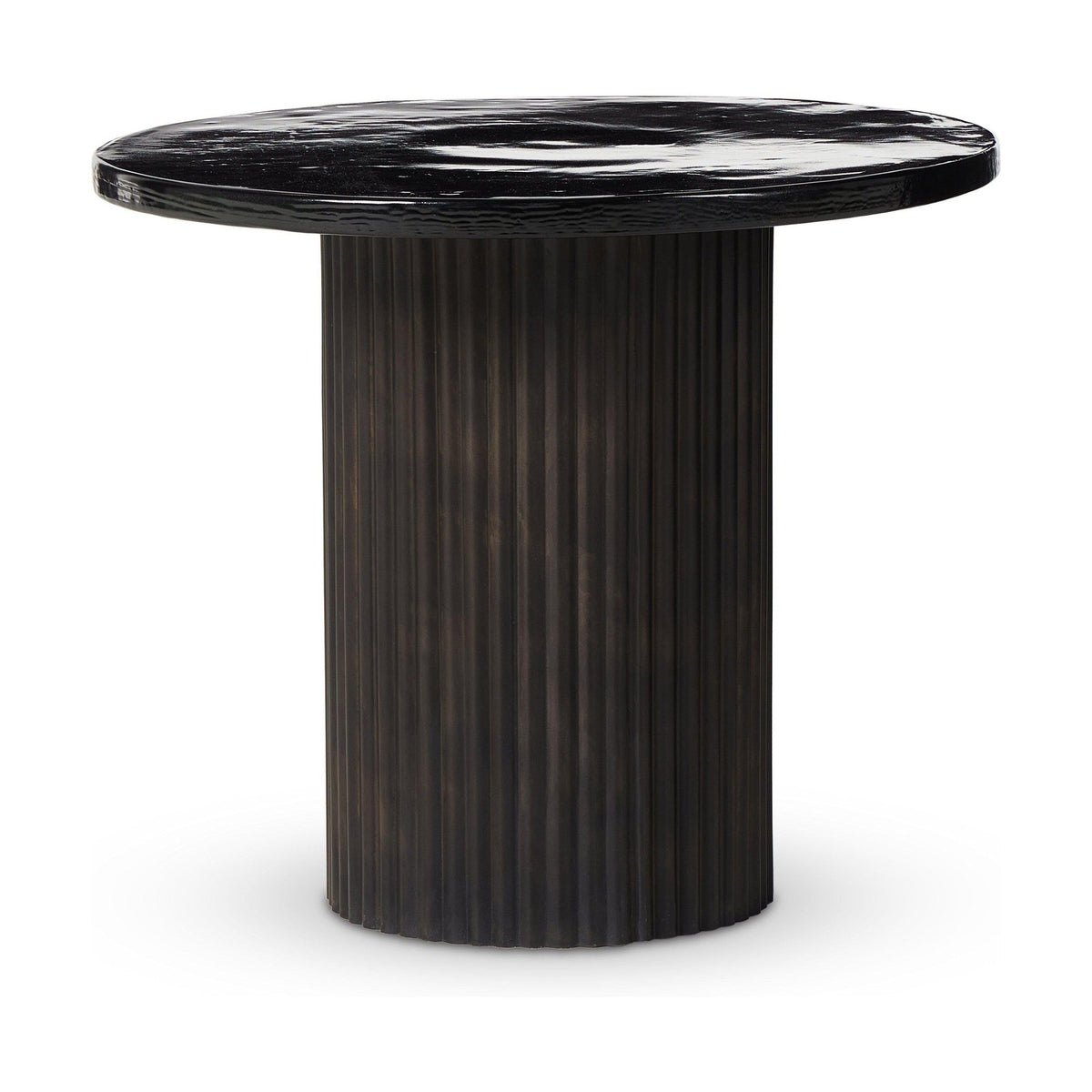 Four Hands Ruben End Table-Smoked Black Cast Glass — Grayson Living