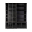 Admont Double Bookcase W Ladder-Worn Blk