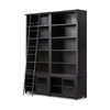 Admont Double Bookcase W Ladder-Worn Blk