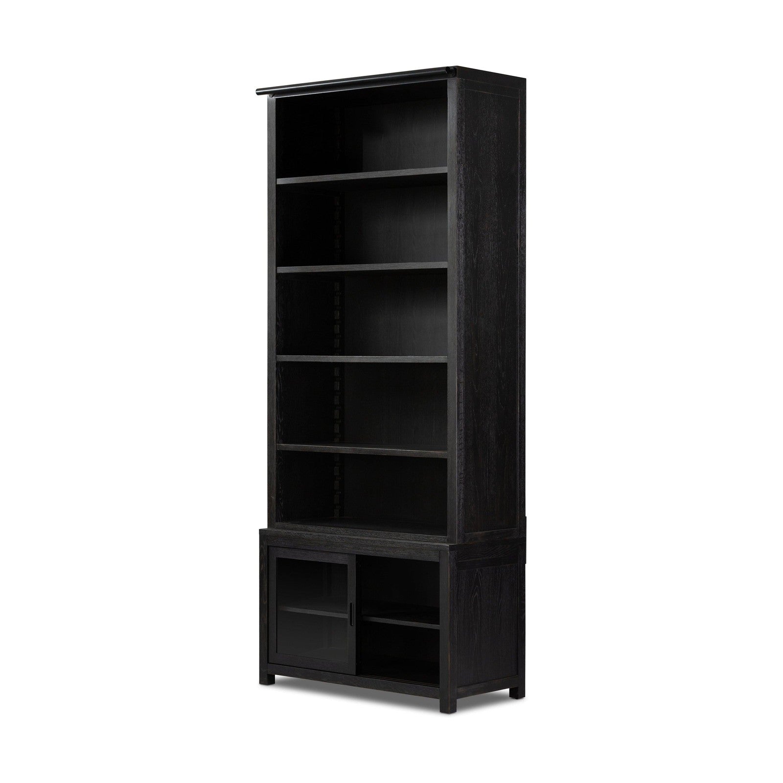 Admont Bookcase-Worn Black Veneer