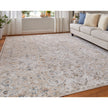 Feizy Pasha 39M6F Transitional Distressed in Taupe/Ivory/Blue
