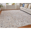 Feizy Pasha 39M6F Transitional Distressed in Taupe/Ivory/Blue