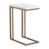 Sunpan Sawyer End Table - Antique Brass - White