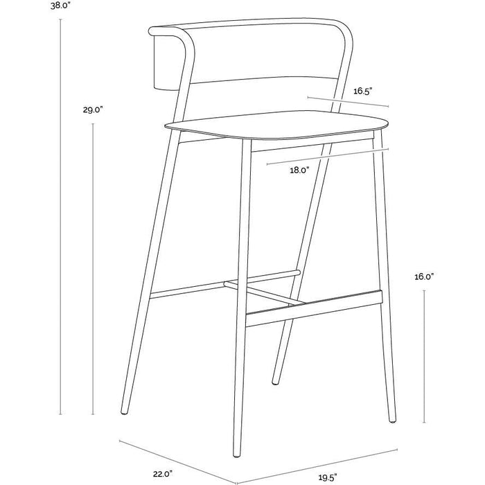 Sunpan Keanu Barstool - Antique Gold