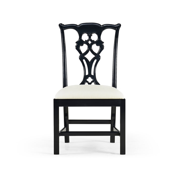 Jonathan Charles Spark Chippendale Side Chair - Black - Set of 2 493330-SC-BLA-F053