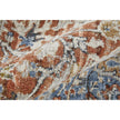 Feizy Kaia 39HXF Transitional Medallion in Orange/Ivory/Blue