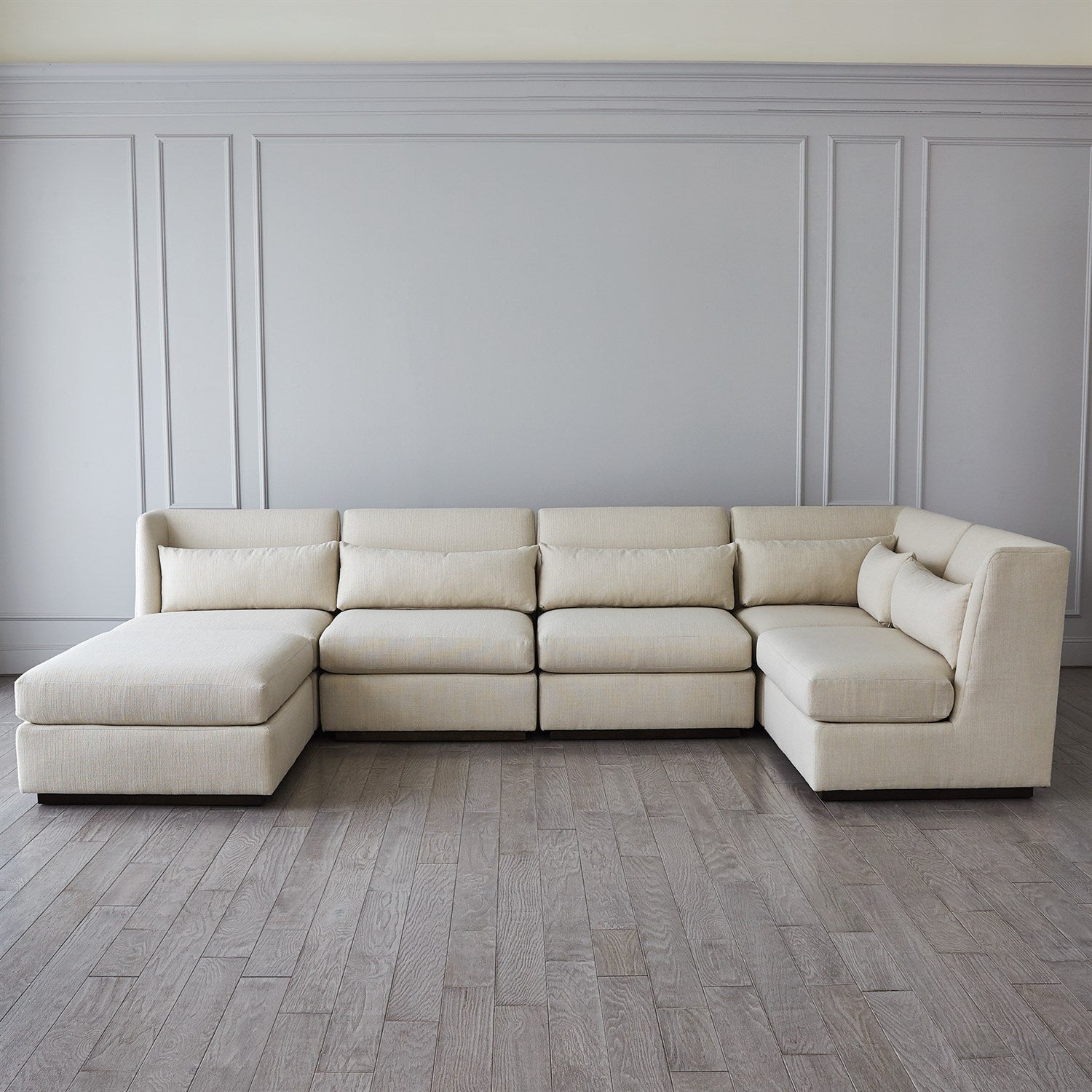 Global Views Alder Sectional Chair - Muslin