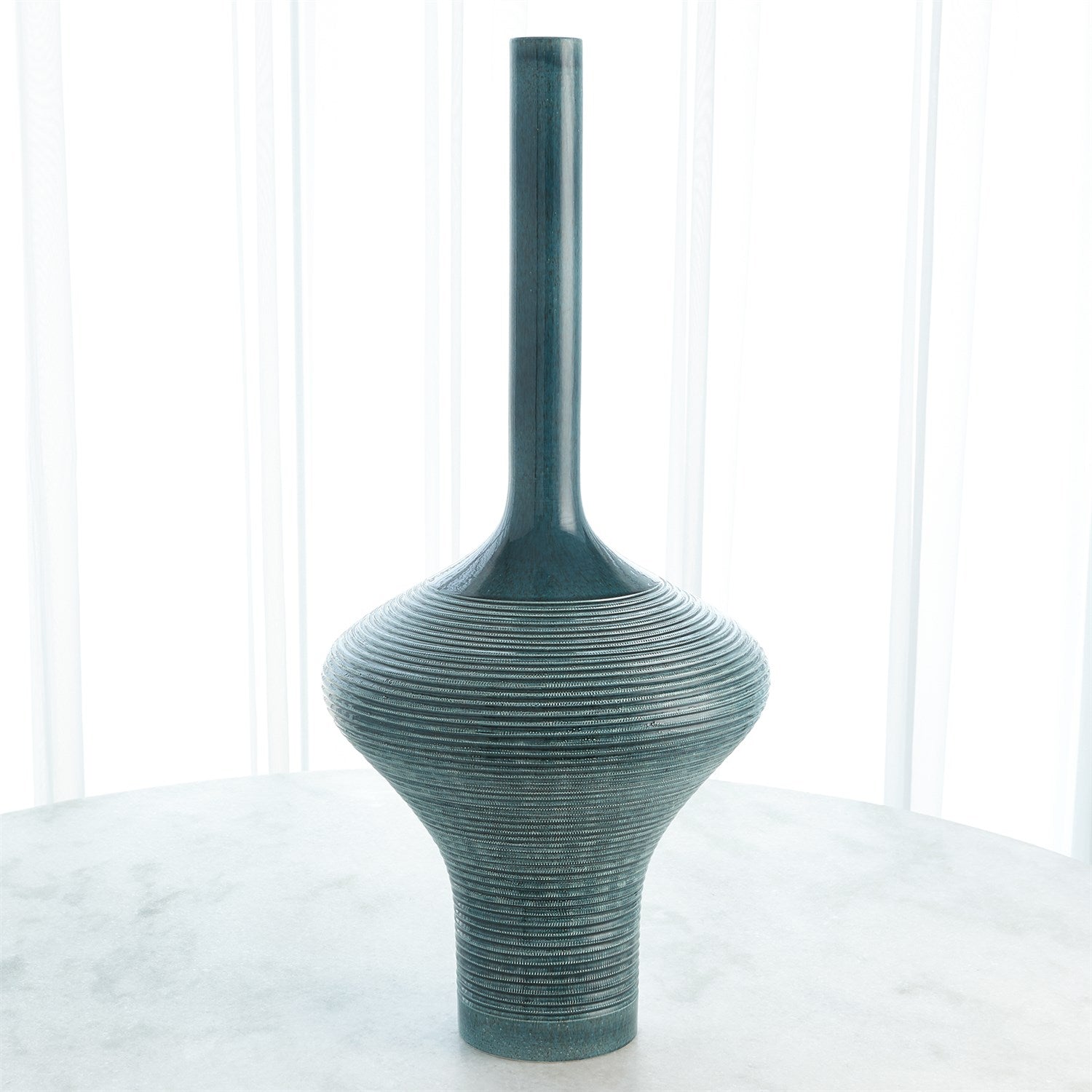 Global Views Ridged Bottle - Azure