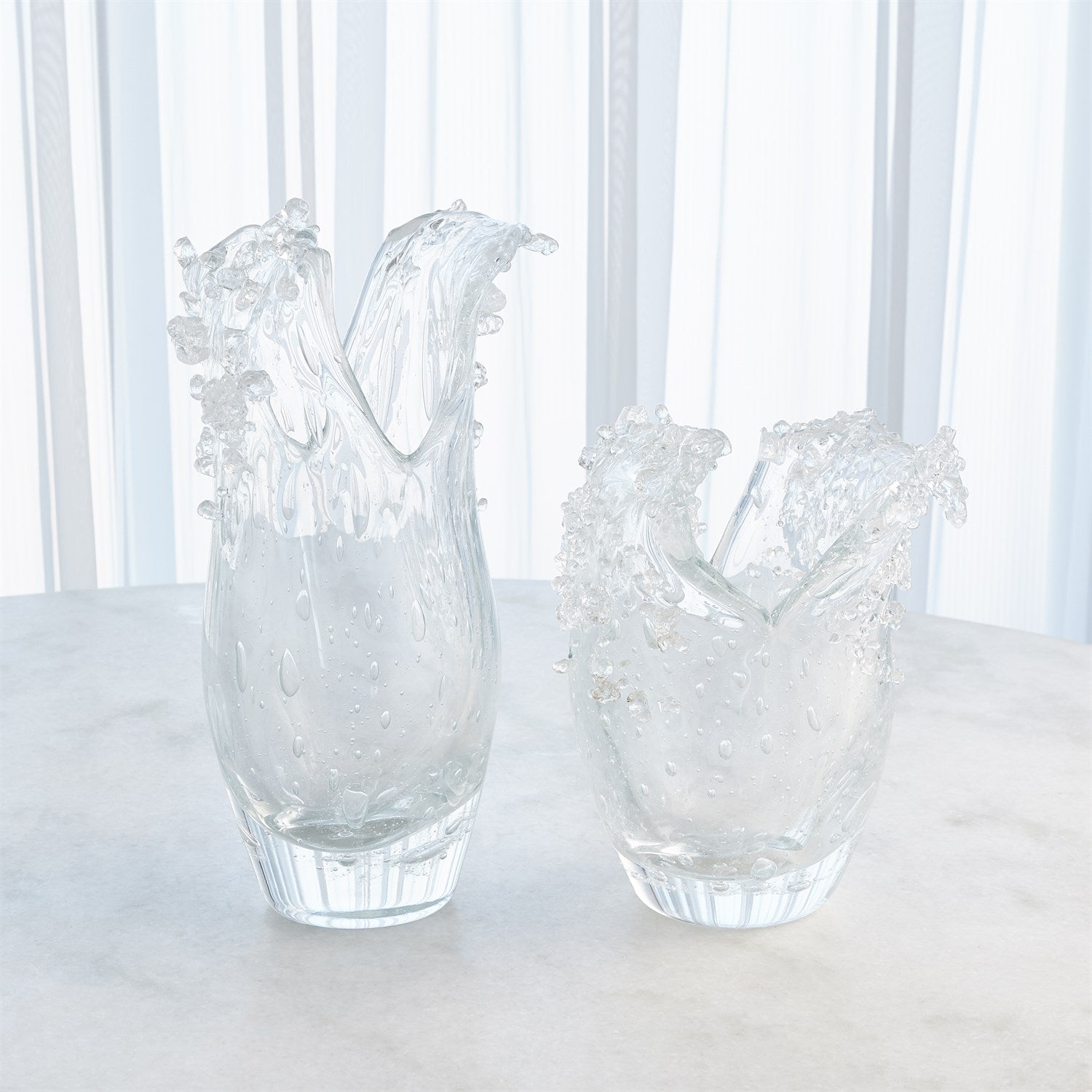 Global Views Dual Wave Bowl & Vase - Clear