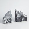 Global Views Mountain Summit Bookends - Black Marble - Set of 2
