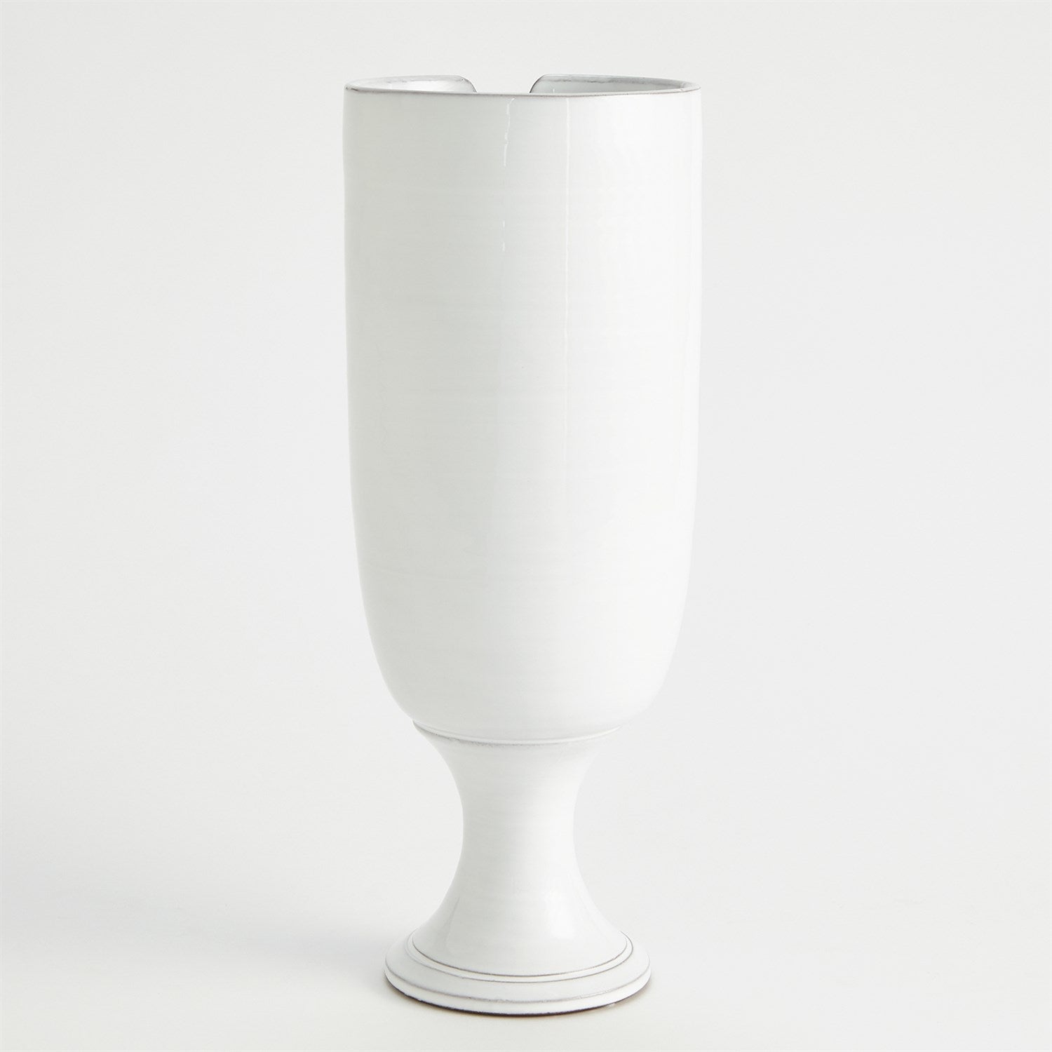 Global Views Long Nose Vases & Bowl - White