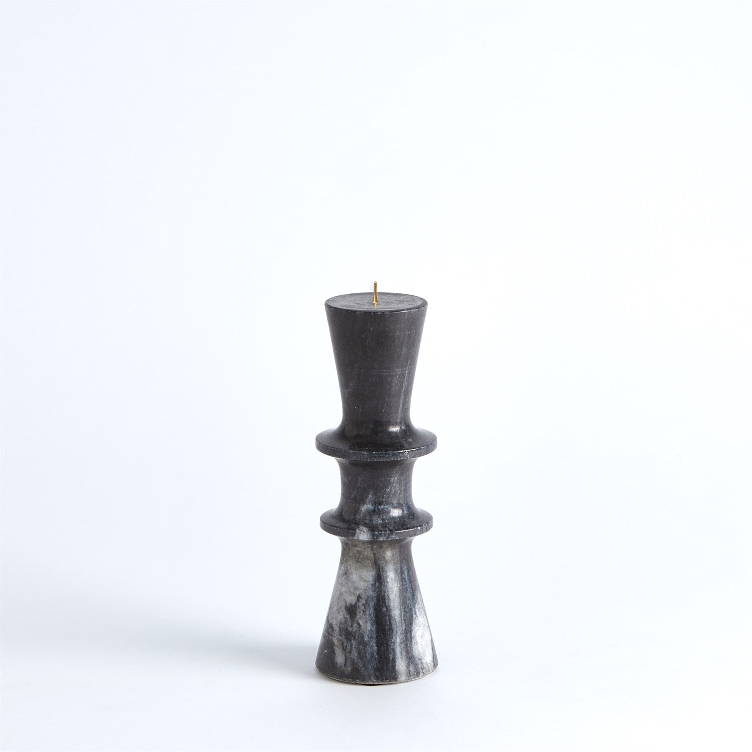 Global Views Double Flair Candle Stand - Black