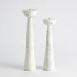 Global Views Round Top Candle Stand - White