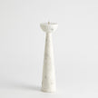 Global Views Round Top Candle Stand - White