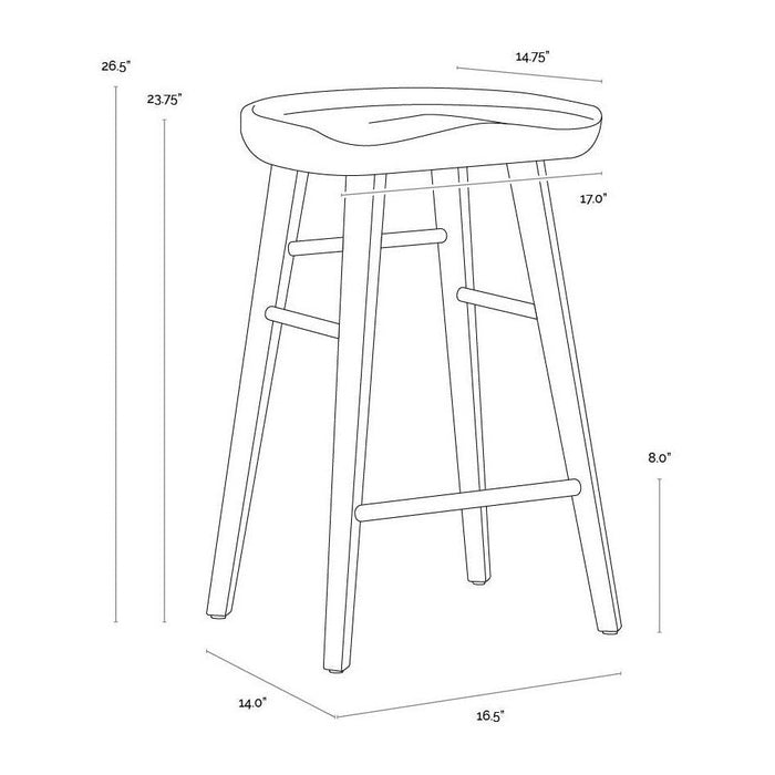 Sunpan Dominic Counter Stool - Light Oak