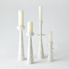 Global Views Double Flair Candle Stand - White