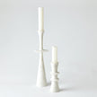 Global Views Double Flair Candle Stand - White