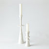 Global Views Double Flair Candle Stand - White