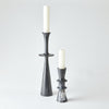 Global Views Double Flair Candle Stand - Black